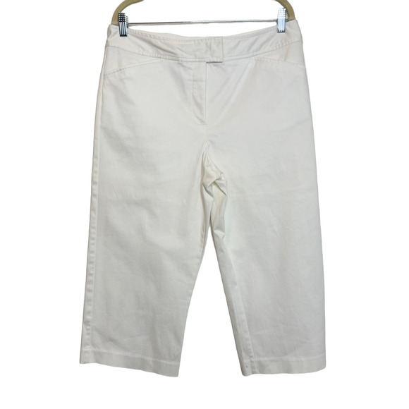 east 5th Secretly Slender Womens Cropped White Pants Size 14 Cotton Nylon Spx - Picture 1 of 5